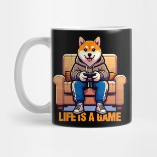 Life Is A Game meme Shiba Inu Gamer Play Video Games Mug